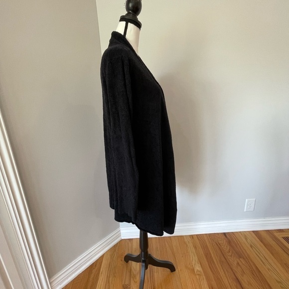 Barefoot Dreams Bamboo Chic Lite S/M open front cardigan in black - Picture 3 of 12